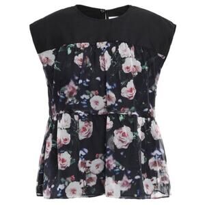 Rebecca Minkoff Black Lanzy Tiered Floral Top